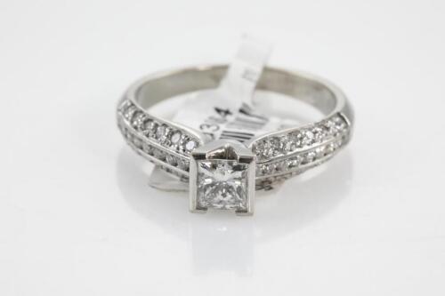 0.50ct Centre Princess Cut Diamond Ring