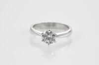 1.08ct Round Diamond Solitaire Ring GIA D IF