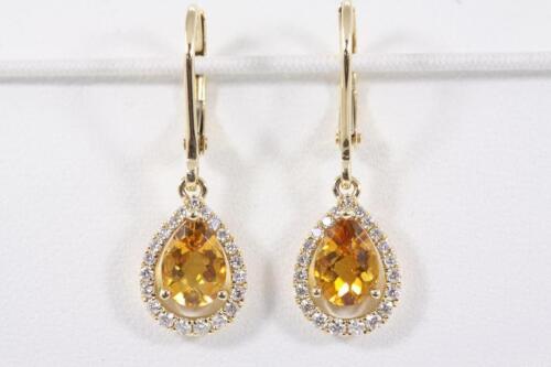 1.22ct Citrine and Diamond Earrings