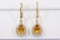 1.22ct Citrine and Diamond Earrings - 2