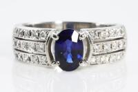 1.05ct Blue Sapphire and Diamond Ring