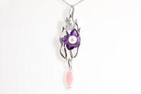 Pearl, Amethyst and Diamond Pendant