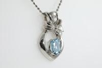 Aquamarine and Diamond Pendant - 3