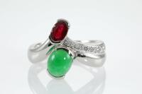 Jade, Ruby and Diamond Ring