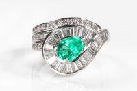 Emerald and Diamond Ring