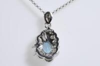 Aquamarine and Diamond Pendant - 4