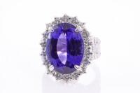 15.49ct Tanzanite and Diamond Ring