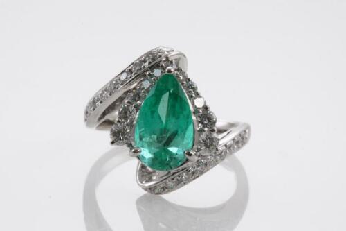 2.17ct Emerald and Diamond Ring