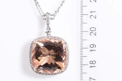 28.58ct Morganite and Diamond Pendant - 3