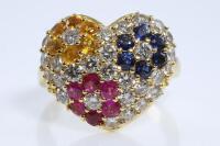 Sapphire, Ruby and Diamond Ring