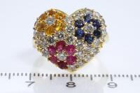 Sapphire, Ruby and Diamond Ring - 2