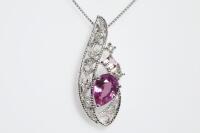 2.10ct Sapphire, Tourmaline and Diamond Pendant