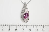 2.10ct Sapphire, Tourmaline and Diamond Pendant - 2