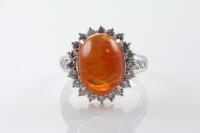 5.94ct Fire Opal and Diamond Ring