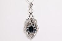 1.26ct Sapphire and Diamond Pendant