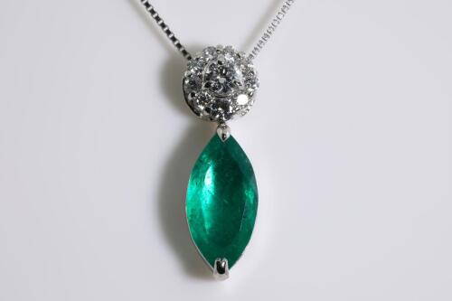 2.01ct Emerald and Diamond Pendant