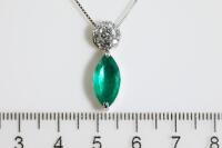 2.01ct Emerald and Diamond Pendant - 2