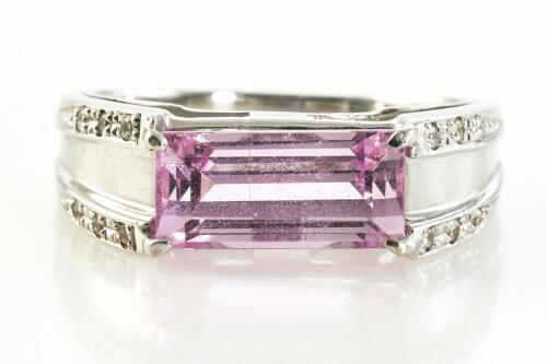 3.26ct Pink Topaz and Diamond Ring
