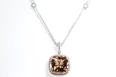 28.58ct Morganite and Diamond Pendant - 2