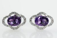 1.42ct Amethyst and Diamond Earrings