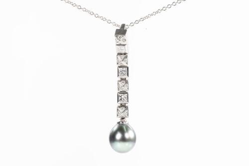 Tahitian Pearl and Diamond pendant