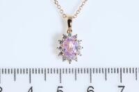 Pink Sapphire and Diamond Pendant - 2