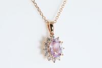 Pink Sapphire and Diamond Pendant - 3