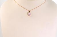 Pink Sapphire and Diamond Pendant - 5
