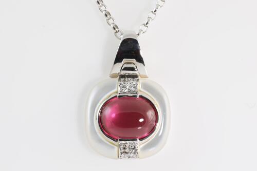 3.21ct Tourmaline and Diamond Pendant