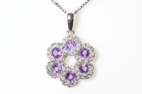 0.39ct Amethyst and Diamond Pendant