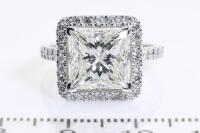 4.08ct Princess Cut Diamond Halo Ring GIA I SI2 - 3