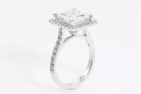 4.08ct Princess Cut Diamond Halo Ring GIA I SI2 - 6