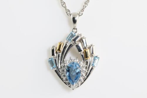 1.80ct Aquamarine and Diamond Pendant