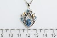 1.80ct Aquamarine and Diamond Pendant - 2