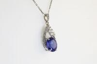 2.96ct Tanzanite and Diamond Pendant - 4