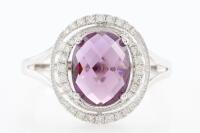 2.74ct Amethyst and Diamond Ring