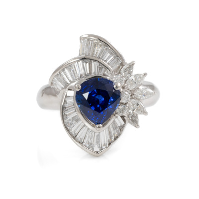 2.21ct Sapphire and Diamond Ring GIA