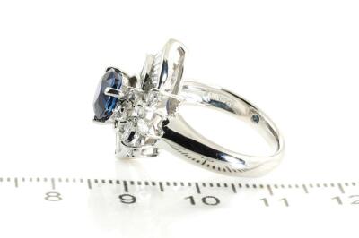 2.21ct Sapphire and Diamond Ring GIA - 3