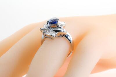 2.21ct Sapphire and Diamond Ring GIA - 6