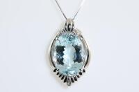 18.96ct Aquamarine and Diamond Pendant