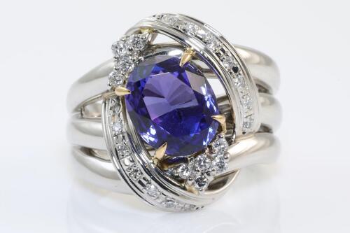 3.82ct Tanzanite and Diamond Ring