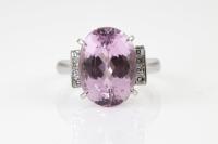 16.07ct Kunzite and Diamond Ring