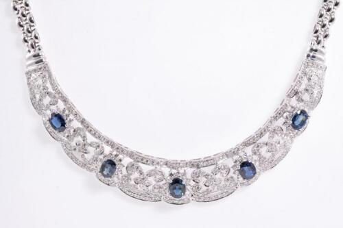 Sapphire and Diamond Necklace