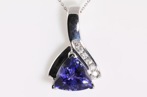 2.39ct Tanzanite and Diamond Pendant