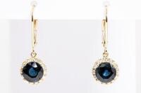 3.01ct Sapphire and Diamond Earrings