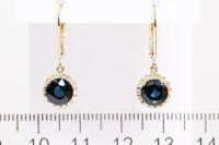 3.01ct Sapphire and Diamond Earrings - 3
