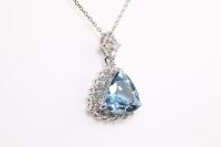 2.69ct Aquamrine and Diamond Pendant - 4